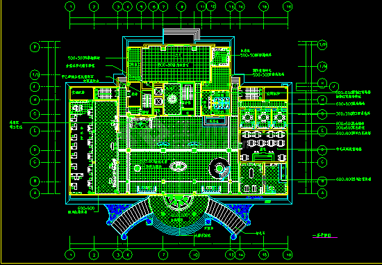 某大堂建筑CAD平面设计施工图纸-图二