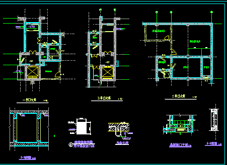地下室人防建筑施工CAD平剖面设计图-图二