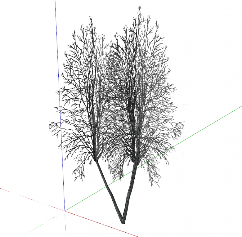 现代窈窕的细支树木su模型-图二