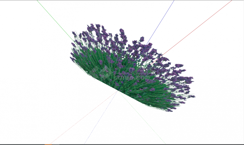 带紫色花朵龙湖灌木花卉 su模型-图二