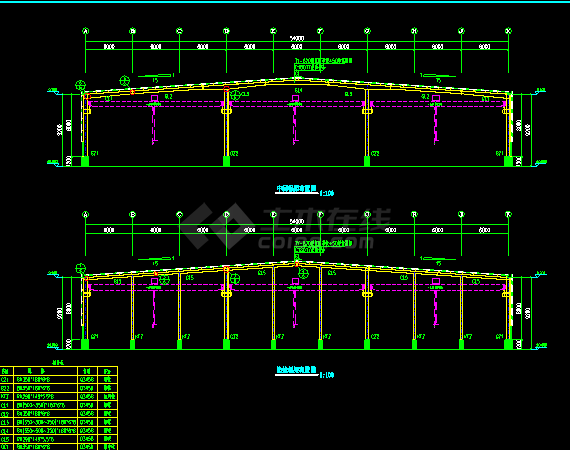 漯河工程54x102米施工结构CAD设计-图二