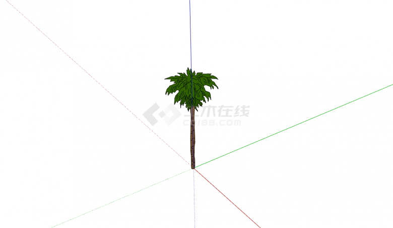 东南亚度假椰树乔木su模型-图二