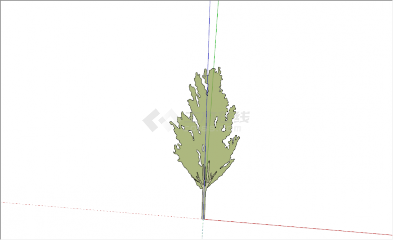 现代芭蕉乔木景观植物su模型-图二