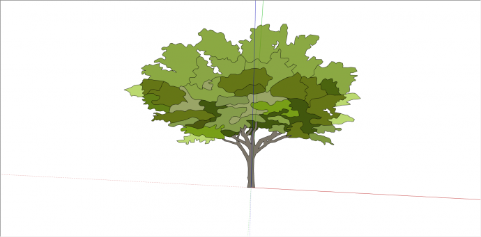 单棵动画风格造型树su模型_图1