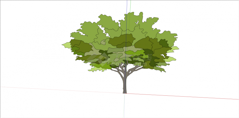 单棵动画风格造型树su模型-图一