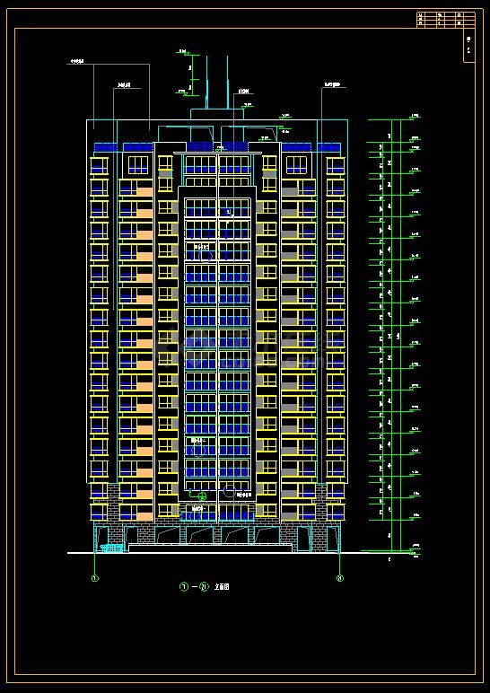 某小区高层住宅楼建筑设计cad全套方案图-图二