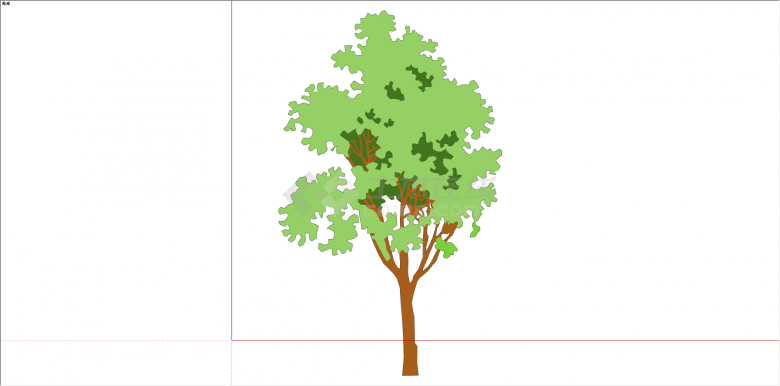 现代单棵绿叶树设计su模型-图一