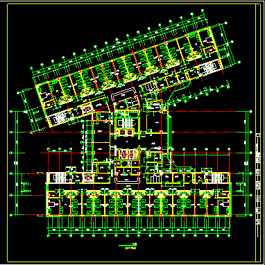 保定市第一中心医院平面施工设计CAD方案图-图二