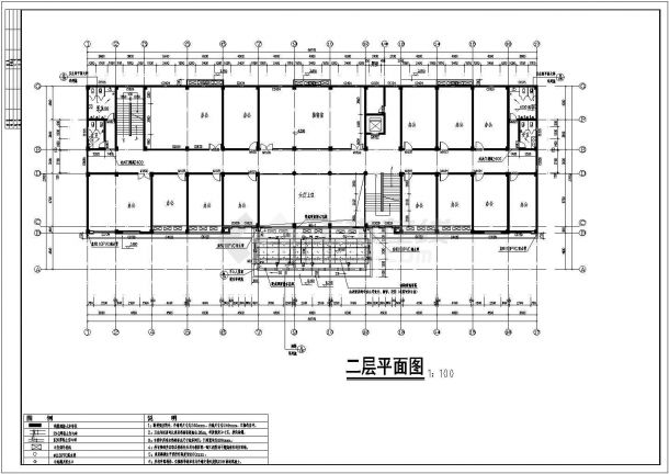 江西万载县某单位6层框架结构办公楼建筑结构施工图-图二