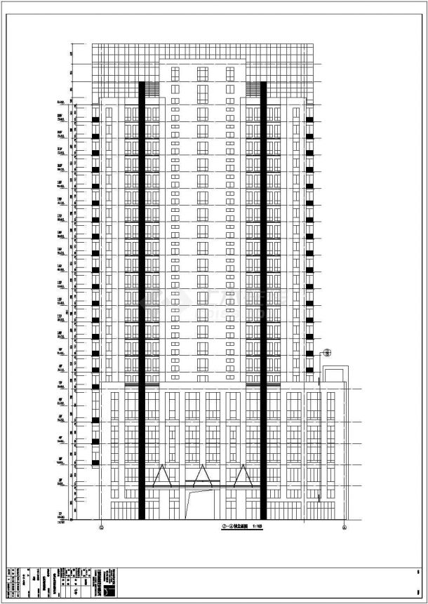 江苏某地23层框架剪力墙结构综合楼建筑施工图-图二