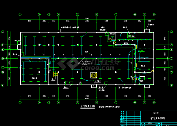 某办公楼电气照明施工设计CAD图-图二