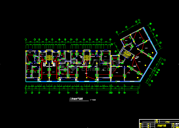 某小区六层住宅办公楼照明设计CAD图-图二
