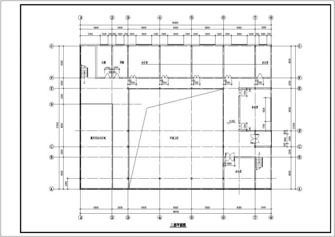 某地二层钢结构汽车展厅结构施工图_图1