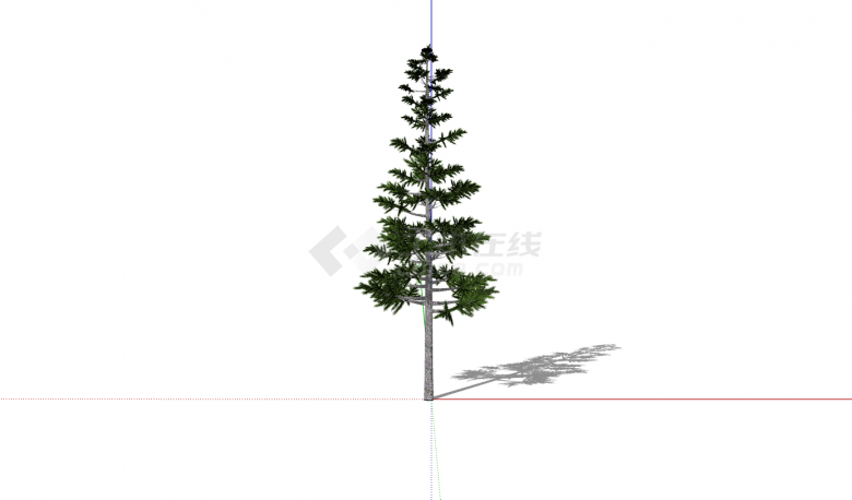 绿色下宽上窄圣诞树su模型-图一