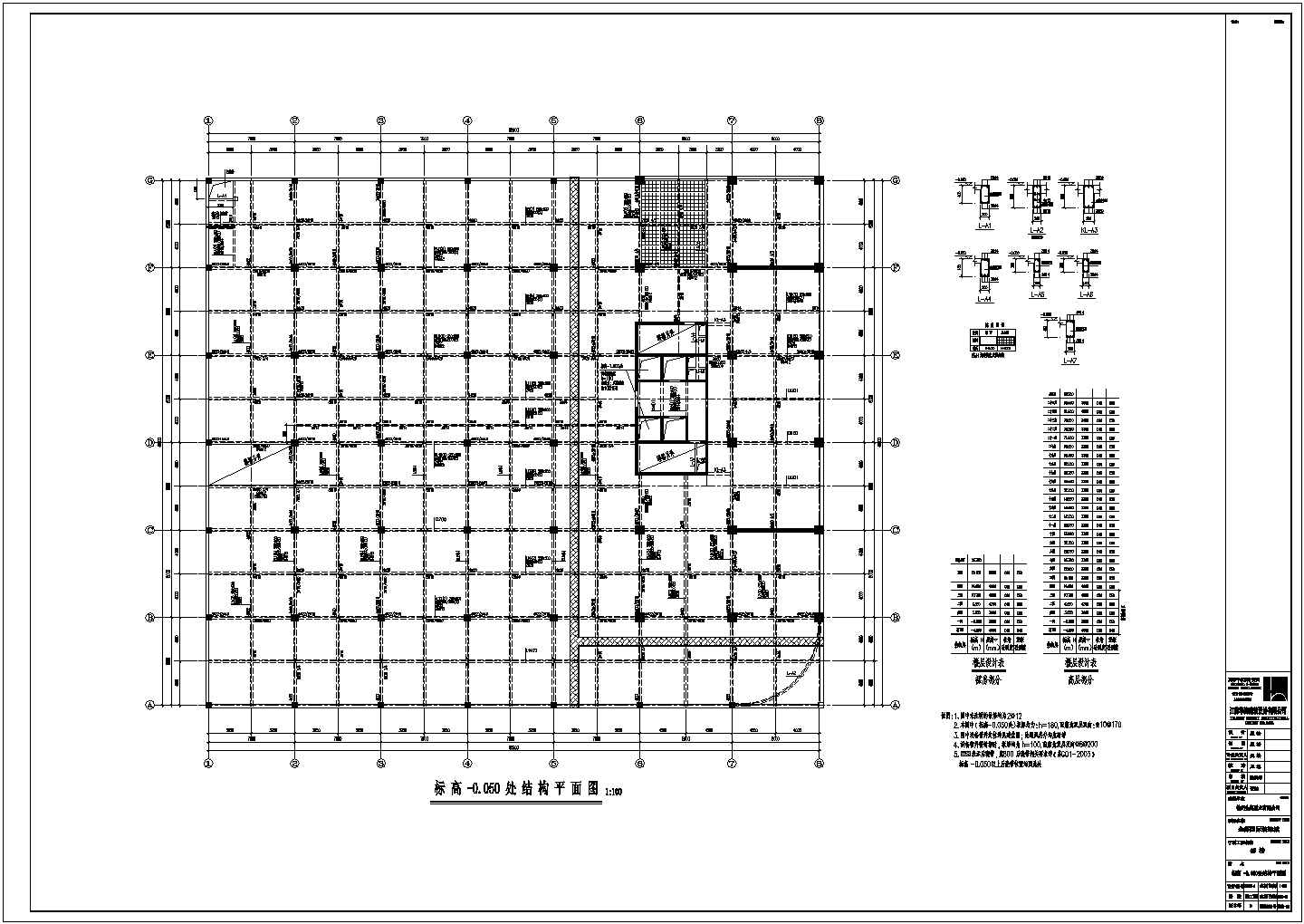 某25层框架剪力墙国际装饰城结构平面施工图