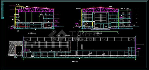 某地特色体育会所建筑设计cad施工图-图二