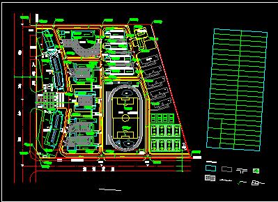 某大型中学全面规划设计施工CAD图_图1