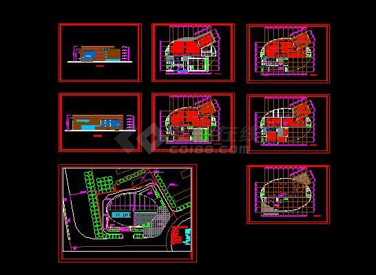 某知名学院多层图书馆全套建筑设计方案-图一