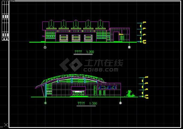 某私人学校体育馆全套建筑设计方案图纸-图二