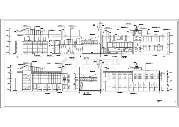 昆明某学院四层框架结构图书馆建筑设计施工图-图一