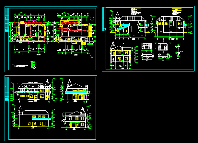 某小区别墅建筑CAD设计施工全套图纸_图1