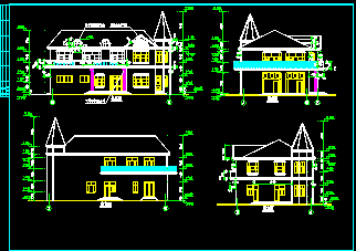 某小区别墅建筑CAD设计施工全套图纸-图二