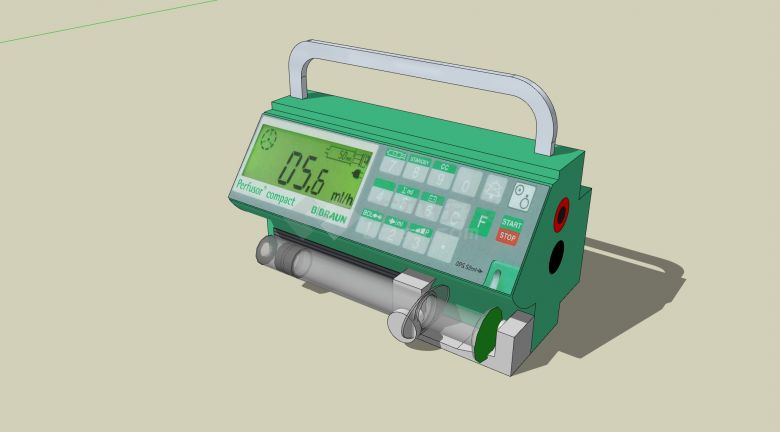 绿色小型治疗泵医疗器械su模型-图一