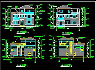 某山庄别墅建筑CAD设计施工图带效果图-图二