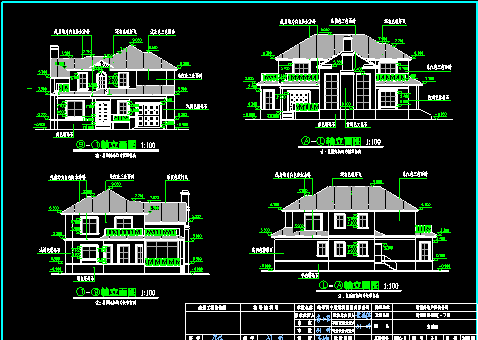 某市豪华别墅建筑CAD设计施工图带效果图-图二