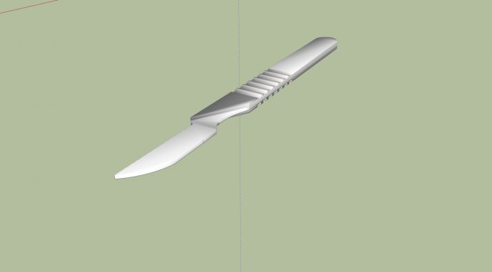 白色防滑条纹手术刀医疗器械su模型_图1