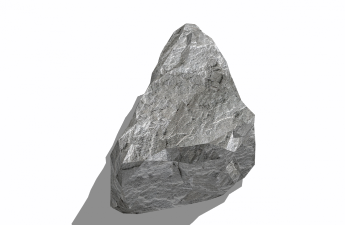 一块灰色的异形的石头su模型_图1