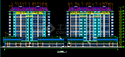 某小区高层住宅建筑CAD施工设计图纸-图二