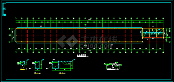 封闭式自行车棚设计施工方案CAD施工图纸-图二