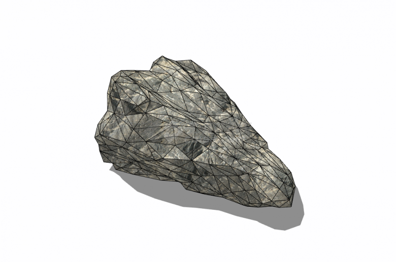 一块灰色的异形的石头su模型-图一