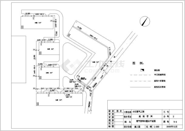 居住建筑住宅区燃气管网工程设计图-图一