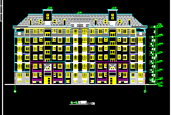 某小区多层住宅平立剖面建筑CAD设计施工图纸-图二