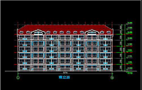 某高校宿舍楼建筑CAD施工设计方案图纸-图二
