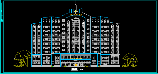 酒店设计施工CAD建筑方案图(总图)-图二