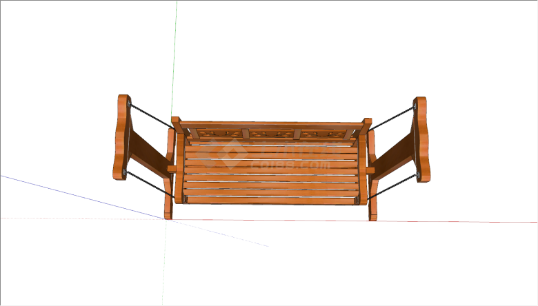 精美木质沙发秋千椅su模型-图二