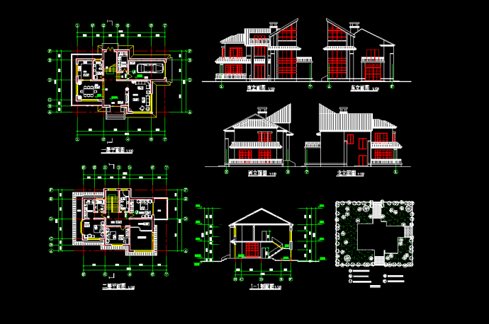 某地区某别墅设计cad建筑方案图_图1