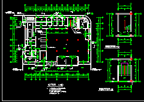 二层食堂建筑设计CAD平立剖面图-图二