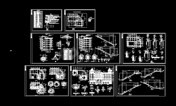 酒店建筑施工设计CAD方案平立剖图-图一