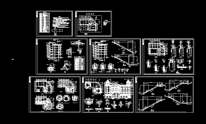 酒店建筑施工设计CAD方案平立剖图_图1