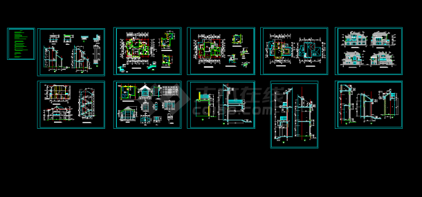 某自建框混结构别墅设计cad建施图-图一