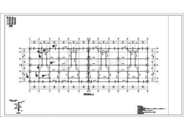 某驾校六层公寓异形柱框架结构设计施工图-图二
