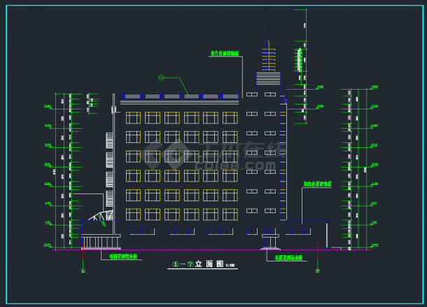 某商住楼宾馆建筑设计CAD方案图-图二
