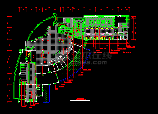 某大型电力调度中心室内装修cad施工设计图纸-图二