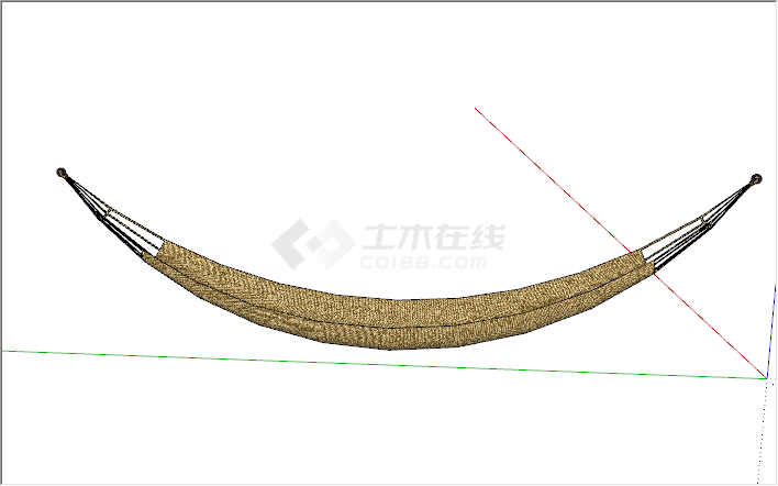 现代户外棉麻材质单人吊椅su模型-图一