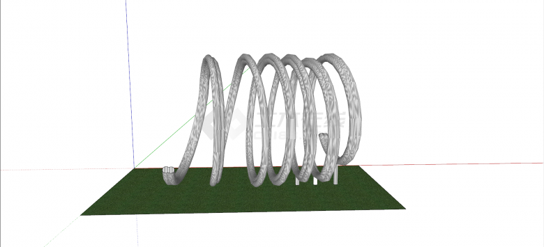 螺旋环状现代抽象艺术雕塑su模型-图一
