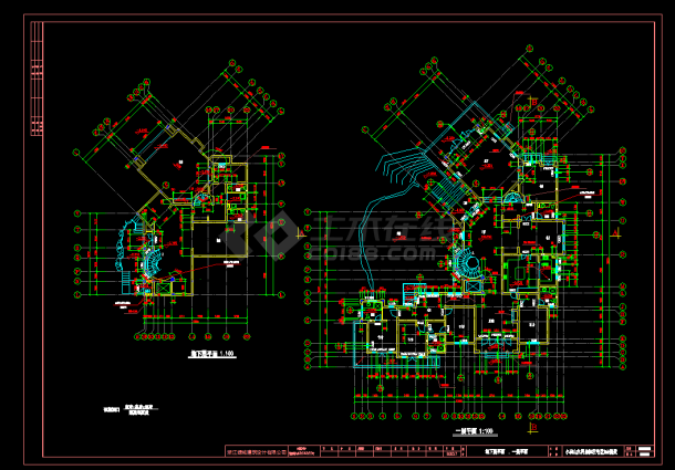 杭州绿城27套独立山地别墅26号别墅设计CAD初设图-图二